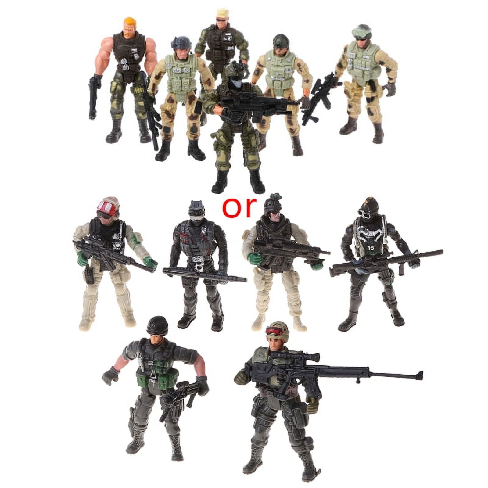 BESTYO 6Pcs/Set Action Figure Army Soldiers Toy with Weapon Military