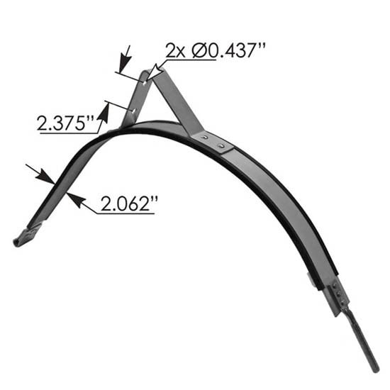 BESTfit Fuel Tank Strap W/ Step Bracket- 2.062 X 45.25 Inch For Kenworth W/ 24.5 Inch Diameter Tanks