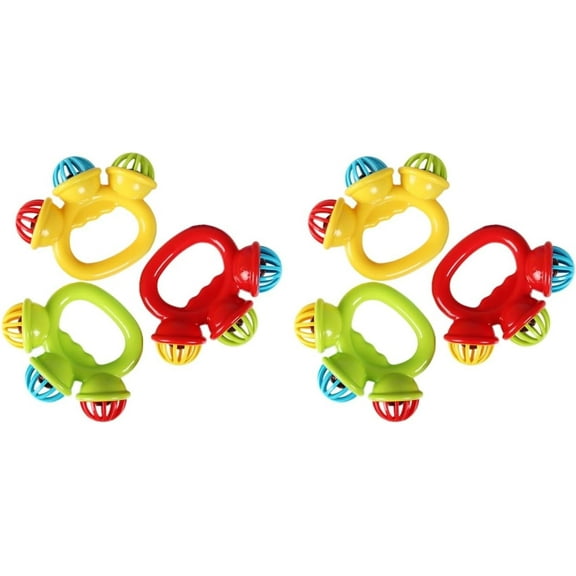 BESTonZON 6 Pcs Soothing Toys Jingle Bells Rattles Toys Shaking Bells Small Jingle Bell Music Instruments for Kids Percussion Instrument Sleigh Bells Small Hand Bell Plastic Toddler Appease