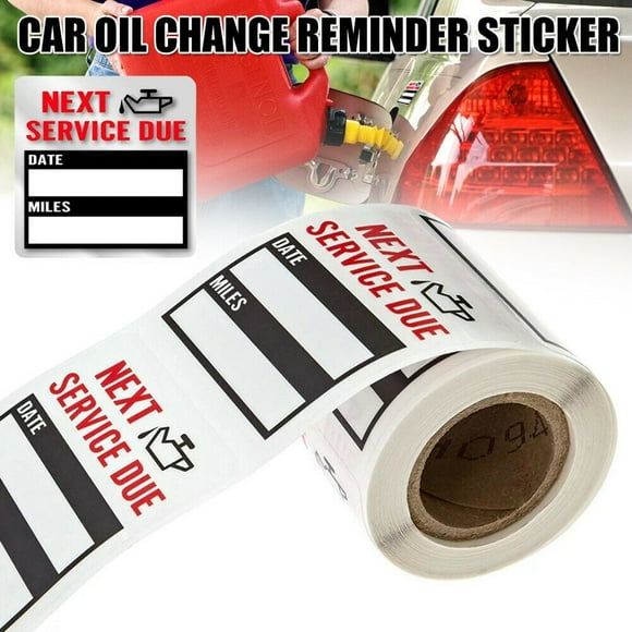 BESVEH 100Pcs/Roll Car Oil Change Service Reminder Sticker Casement Stock Stickers