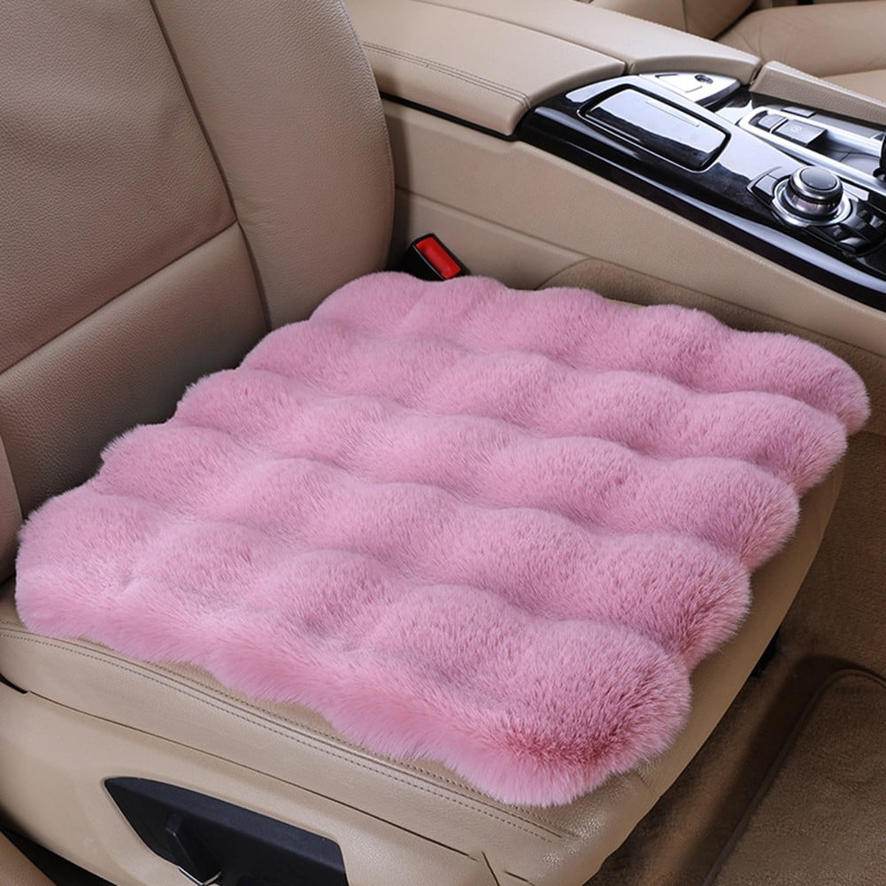BESVEH Car Cushion Winter Plush Fur Winter Warmth Thick Square Driver