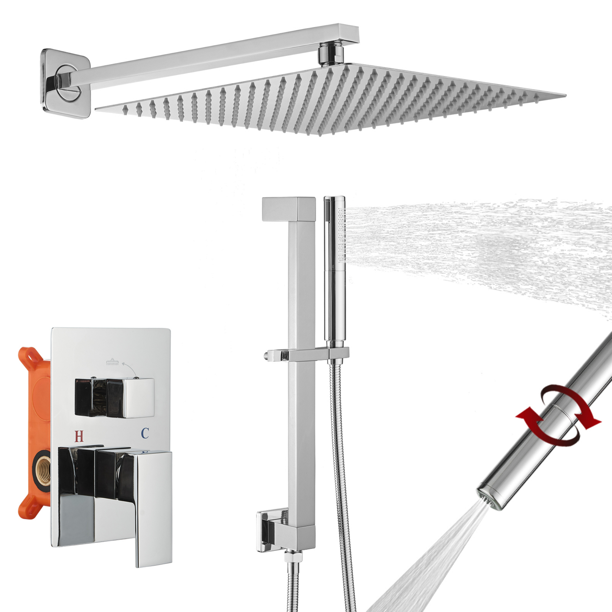Delta Universal Showering Components 7-Setting Slide Bar Hand Shower in ...