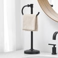 thumbnail image 1 of 17 Inch Matte Black Stand Towel Bar Hanger Hand Towel Bar Bathroom Vanity Countertop Towel Holder Free Standing Stainless Steel Towel Ring Hardware Accessories Towel Rack, 1 of 8
