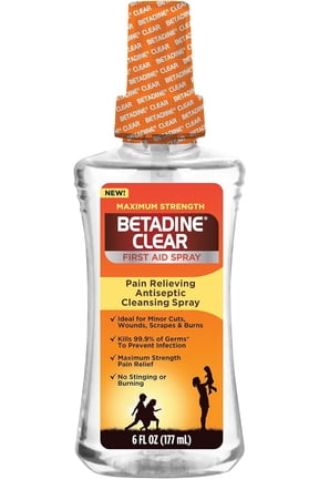 Clear First Aid Spray, Antiseptic Cleansing Spray, 6 oz, No Stinging, Pain Relieving Strength