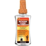 Betadine Clear First Aid Spray, Max Strength Pain Relieving Antiseptic Cleansing Spray, No Stinging, Helps Prevent Infections, 6 oz