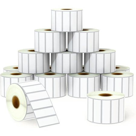 BETCKEY - 3" x 1" (76 mm x 25 mm) UPC Barcode & Address Labels Compatible with Zebra & Rollo Label Printer,Premium Adhesive & Perforated [16 Rolls, 22000 Labels]
