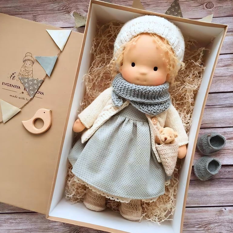 BETEAM Waldorf Doll Handmade 100% Organic Cotton Dolls for 2+ Year 
