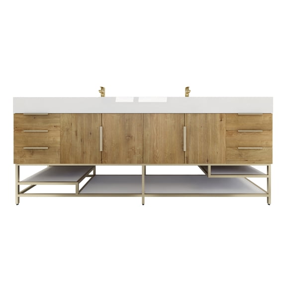 BETHANY FREESTANDING VANITY WITH REINFORCED ACRYLIC SINK FROM 24 INCH TO 84 INCH