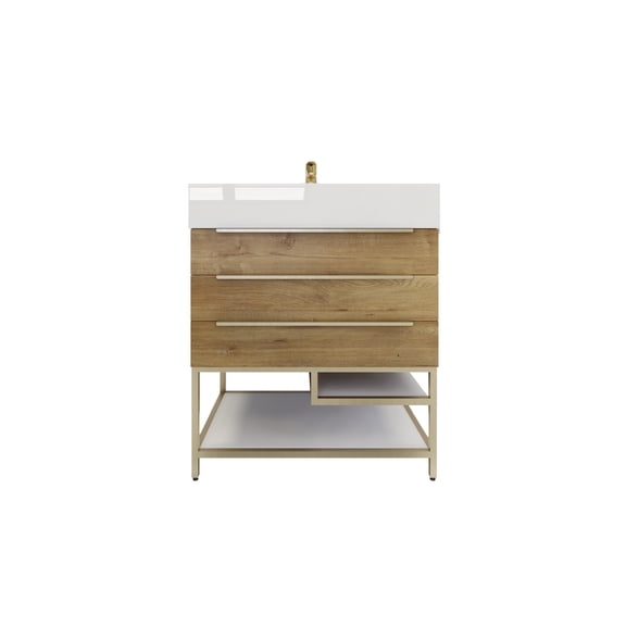 BETHANY FREESTANDING VANITY WITH REINFORCED ACRYLIC SINK FROM 24 INCH TO 84 INCH