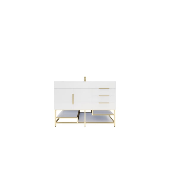 BETHANY FREESTANDING VANITY WITH REINFORCED ACRYLIC SINK FROM 24 INCH TO 84 INCH