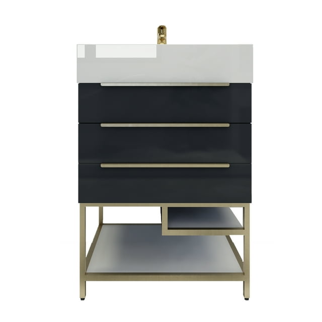 BETHANY FREESTANDING VANITY WITH REINFORCED ACRYLIC SINK FROM 24 INCH TO 84 INCH