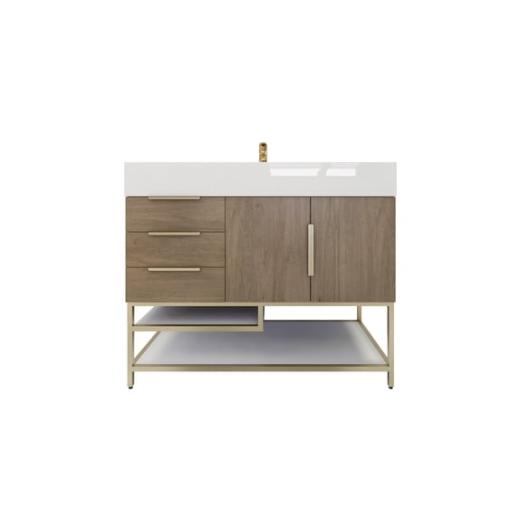 BETHANY FREESTANDING VANITY WITH REINFORCED ACRYLIC SINK FROM 24 INCH TO 84 INCH