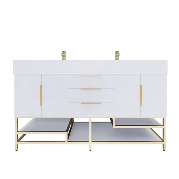 BETHANY FREESTANDING VANITY WITH REINFORCED ACRYLIC SINK FROM 24 INCH TO 84 INCH