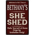 thumbnail image 1 of BETHANY'S She Shed Red Sign Lady Cave 8x12 Metal Sign 208120088401, 1 of 1
