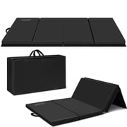 BETISEF 3'x6'x2'' Thick Folding Gymnastics Mat Aerobics Stretching Yoga Mats Black