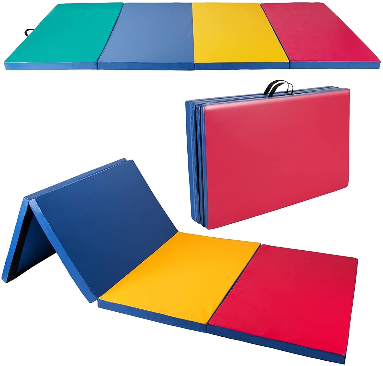 BETISEF 4’x10’x2” Multipe Colors Thick Gymnastics Mat,Folding Gym Exercise Mats,Stretching Fitness Yoga Mat For Home Use/Gym/Yoga/Training（4 Colors）