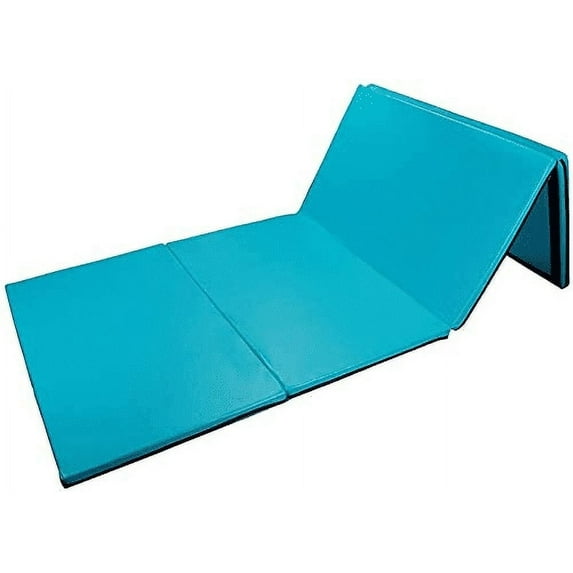 BETISEF 4'x8'x2'' Multipe Colors Thick Gymnastics Mat,Folding Gym Exercise Mats,Stretching Fitness Yoga Mat（Blue-green）