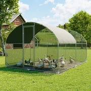 Betisef Medium Metal Chicken Coop Walk-in Poultry Cage Pen Rabbit Duck Habitat Cage Hen Run House with Waterproof&Anti-UV Cover for Outdoor Backyard Farm Use w/ domed roof 12.47  L 9.19  W