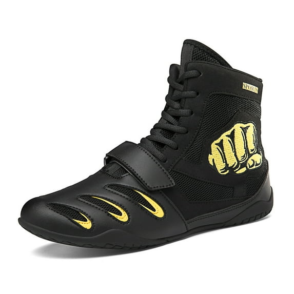 BETOOSEN High Top Combat Speed Mens Womens Wrestling Shoes Non-Slip Breathable Boxing Wrestling Training Sneaker