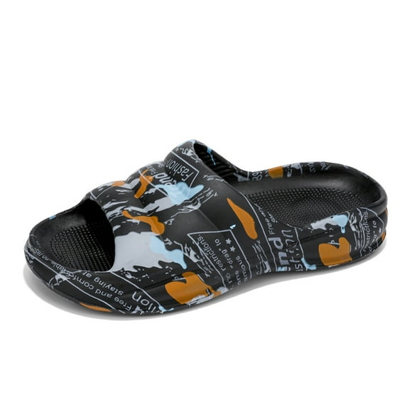 BETOOSEN Pillow Slippers for Men Shower Slippers Bathroom Sandals Ultra Soft Cushioned Thick Sole Indoor & Outdoor Slide Slippers