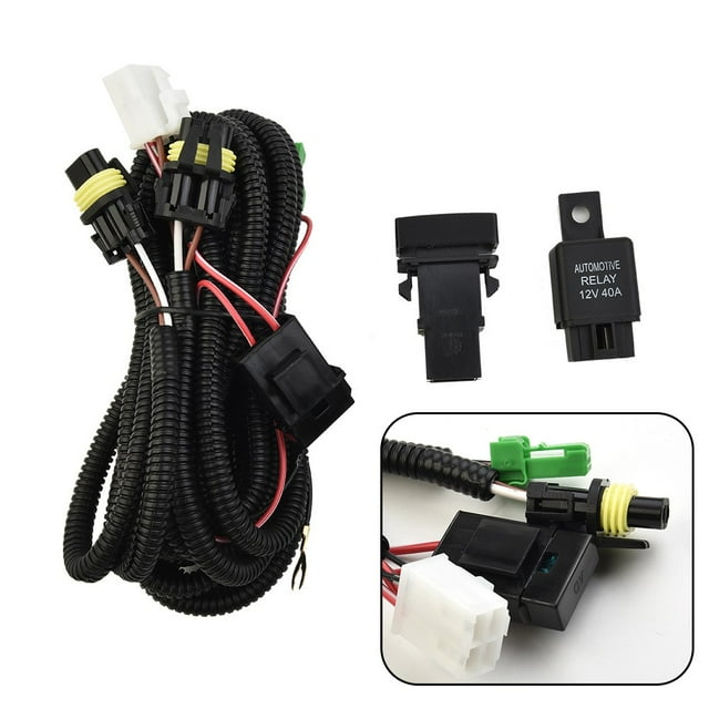 BETOR H11 Fog Light Wiring Harness Socket With LED Indicator Switch+