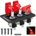 BETOR Metal Red LED Rocker Ignition Switch Panel Circuit Breaker 12V