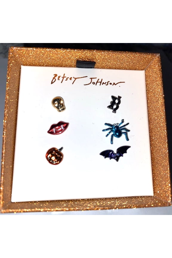 Halloween Glow In The Dark Stud Earring Set of 6 NIB