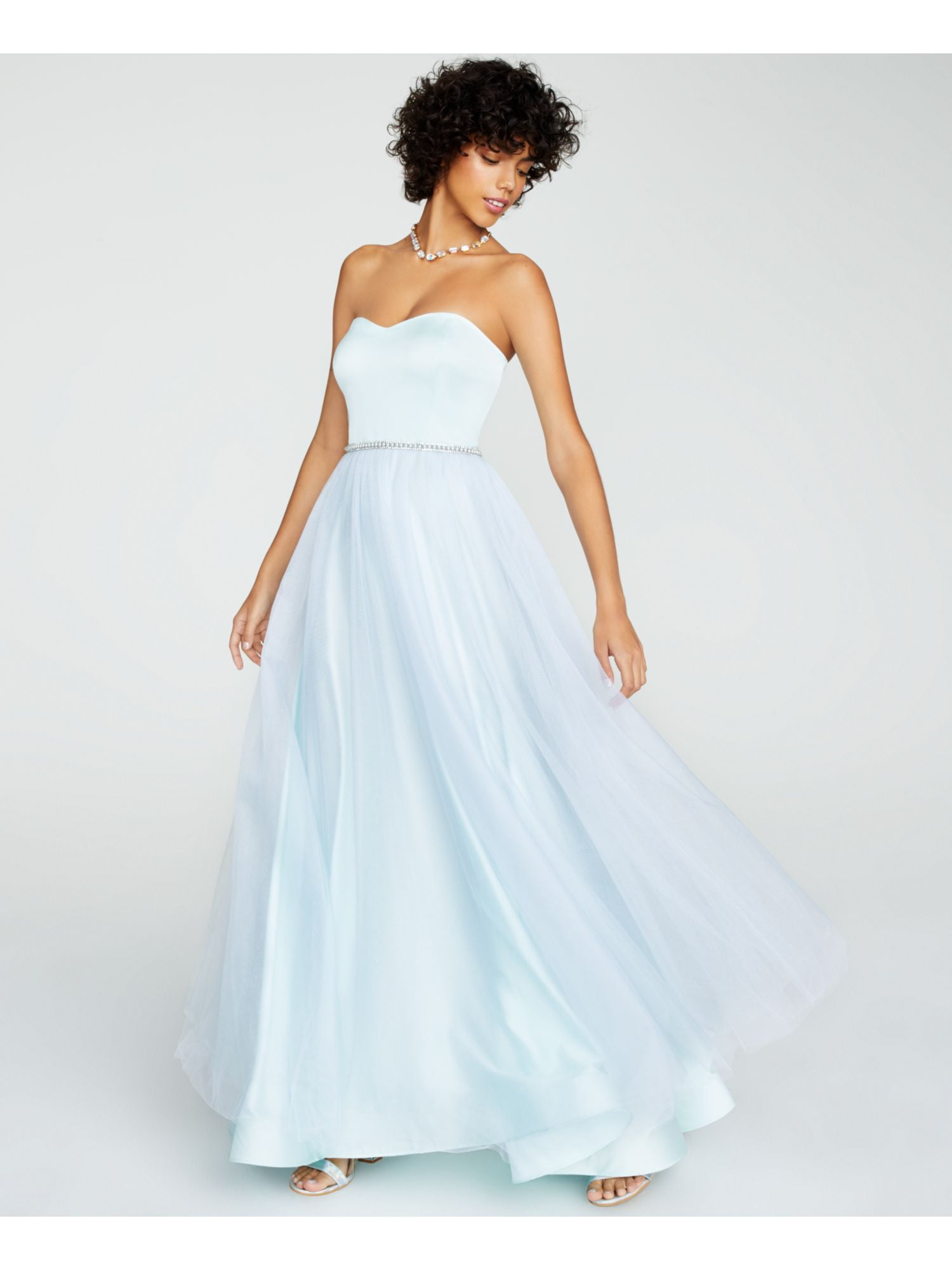 BETSEY JOHNSON Womens Aqua Sleeveless Empire Waist Prom Dress Juniors 12 -  Walmart.com