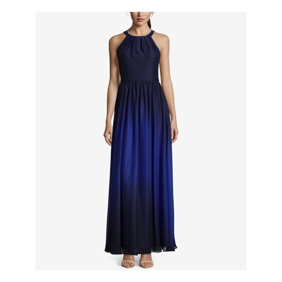 BETSY & ADAM $219 Womens New 1082 Blue Ombre Pleated Darted Dress 6 B+B