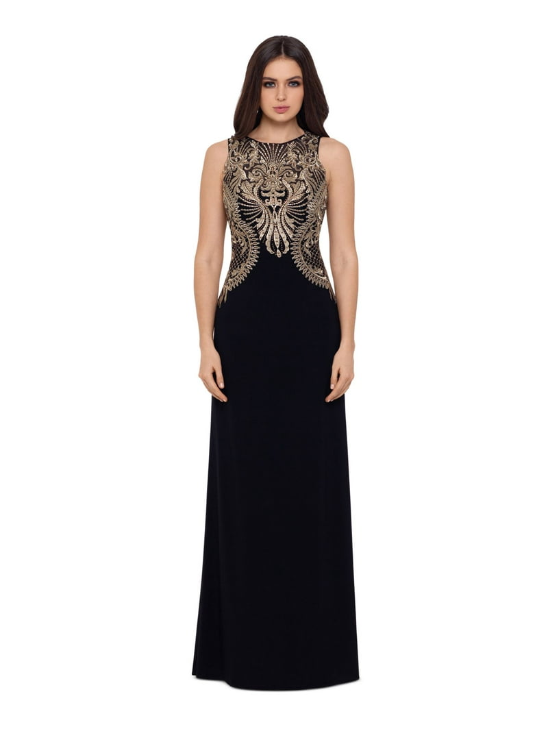 green emerald velvet dress Formal Long Dress A25113 by Betsy and Adam Teal/Gold / 2