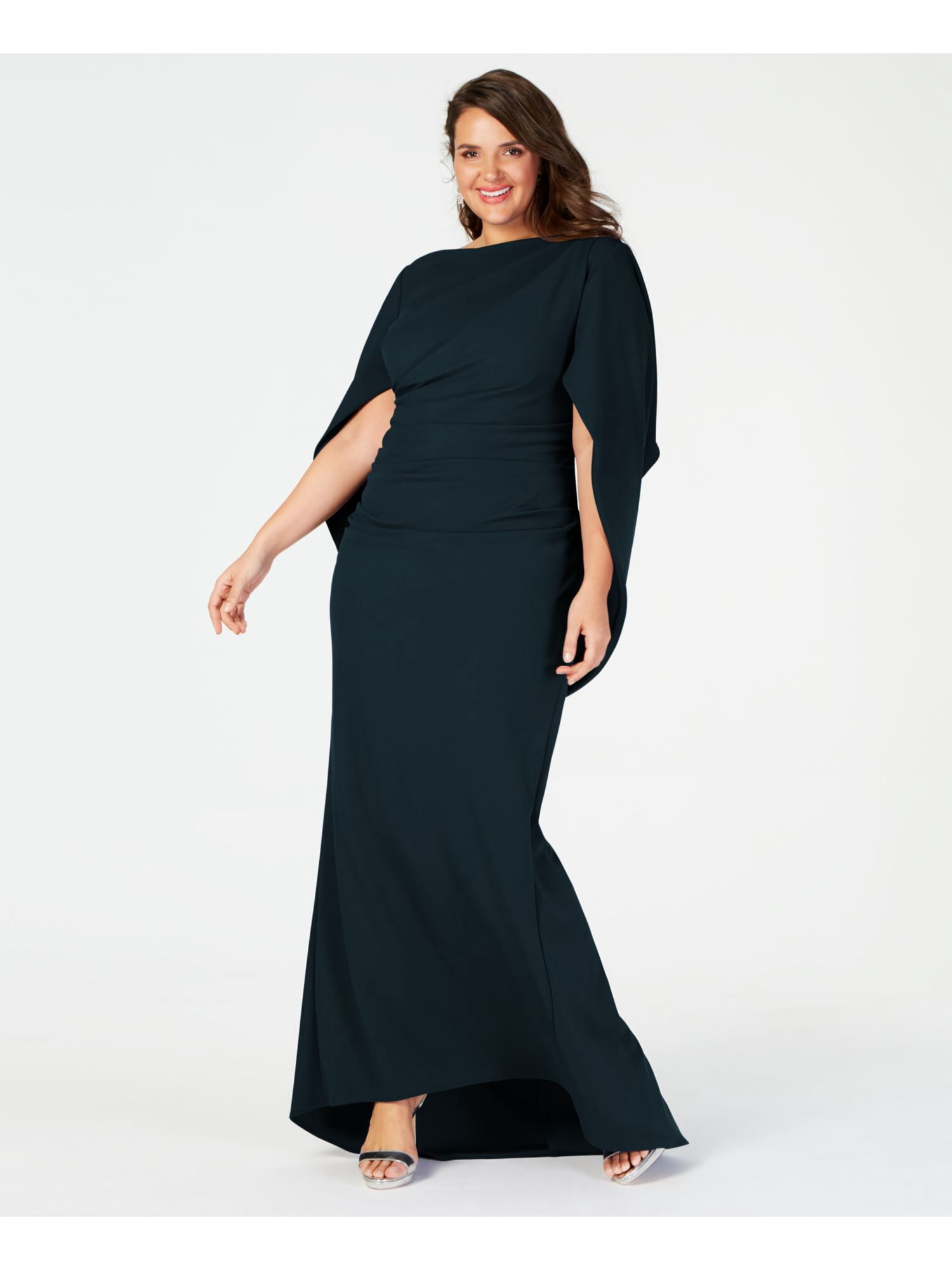 betsy and adam plus size formal dresses Betsy & Adam Plus One-Shoulder Crepe Scuba Trumpet Gown – MOTHER OF