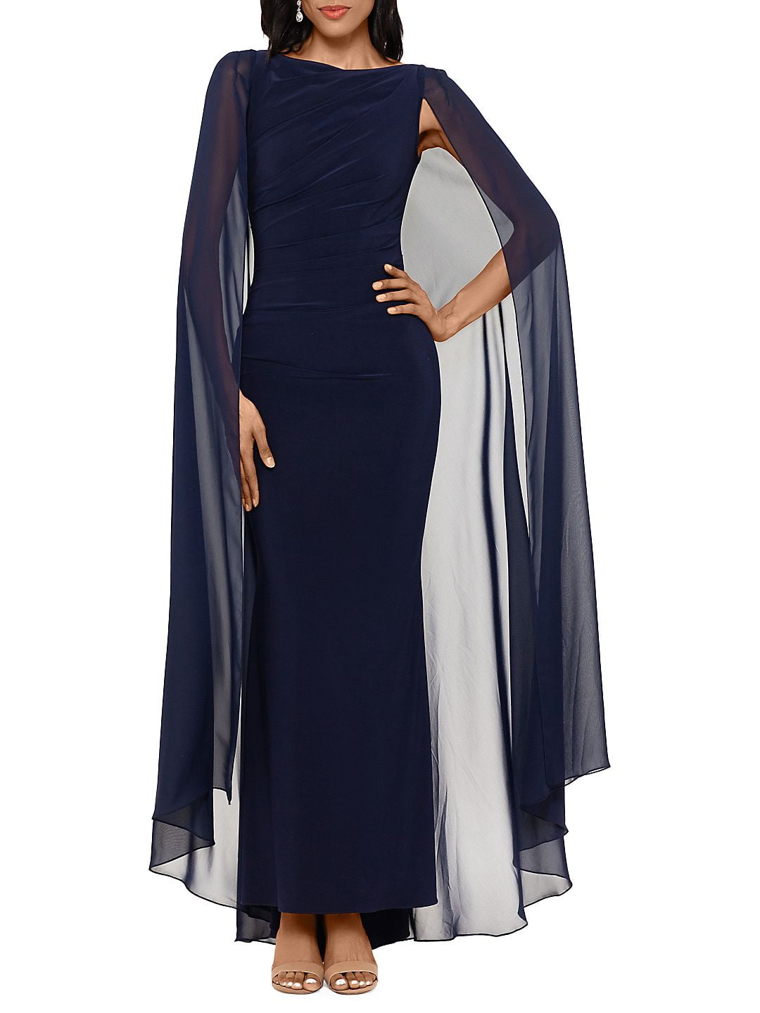 betsy adams dress and Adam Long Black Ruffled Prom A26173 Black / 2 Hidden center back zipper Details BETSY & ADAM Womens Navy