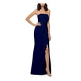 thumbnail image 1 of BETSY & ADAM Womens Navy Ruffled Sleeveless Strapless Full-Length Evening Fit + Flare Dress 2, 1 of 3