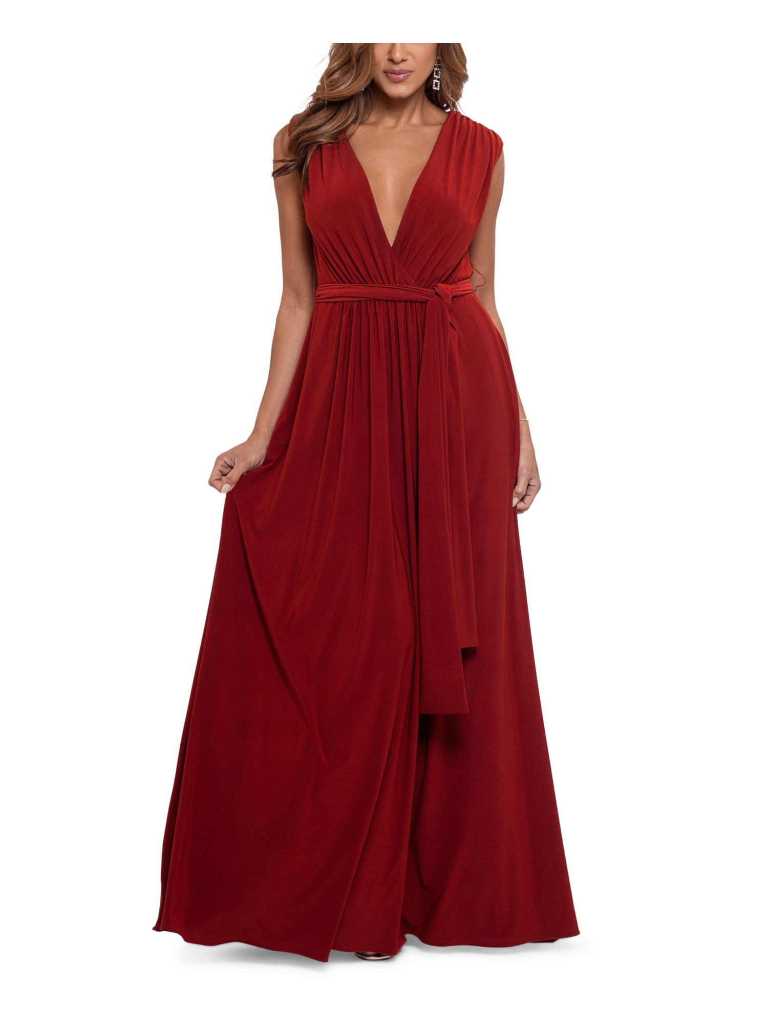 Betsy & adam metallic surplice cape gown hotsell