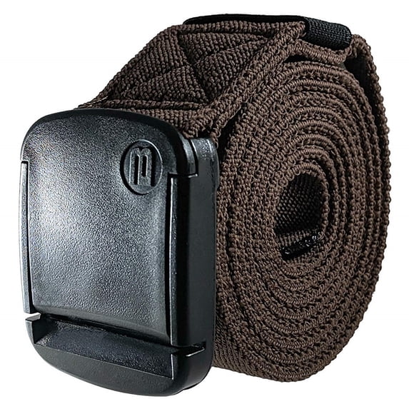 BETTA 1.5 Inch Wide Men's Elastic Stretch Belt with Fully Adjustable High-Strength Buckle (Large, Brown)