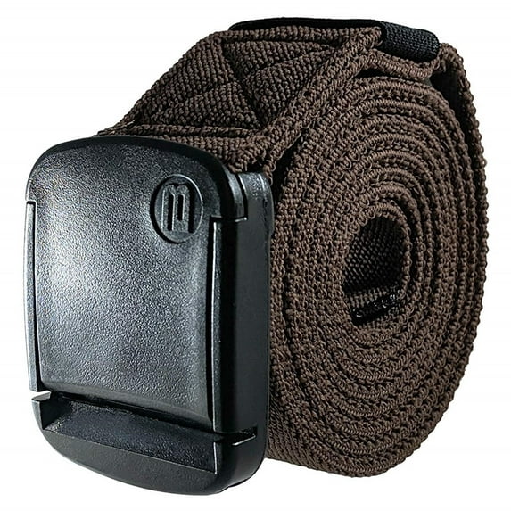 BETTA 1.5 Inch Wide Men's Elastic Stretch Belt with Fully Adjustable High-Strength Buckle (Medium, Brown)