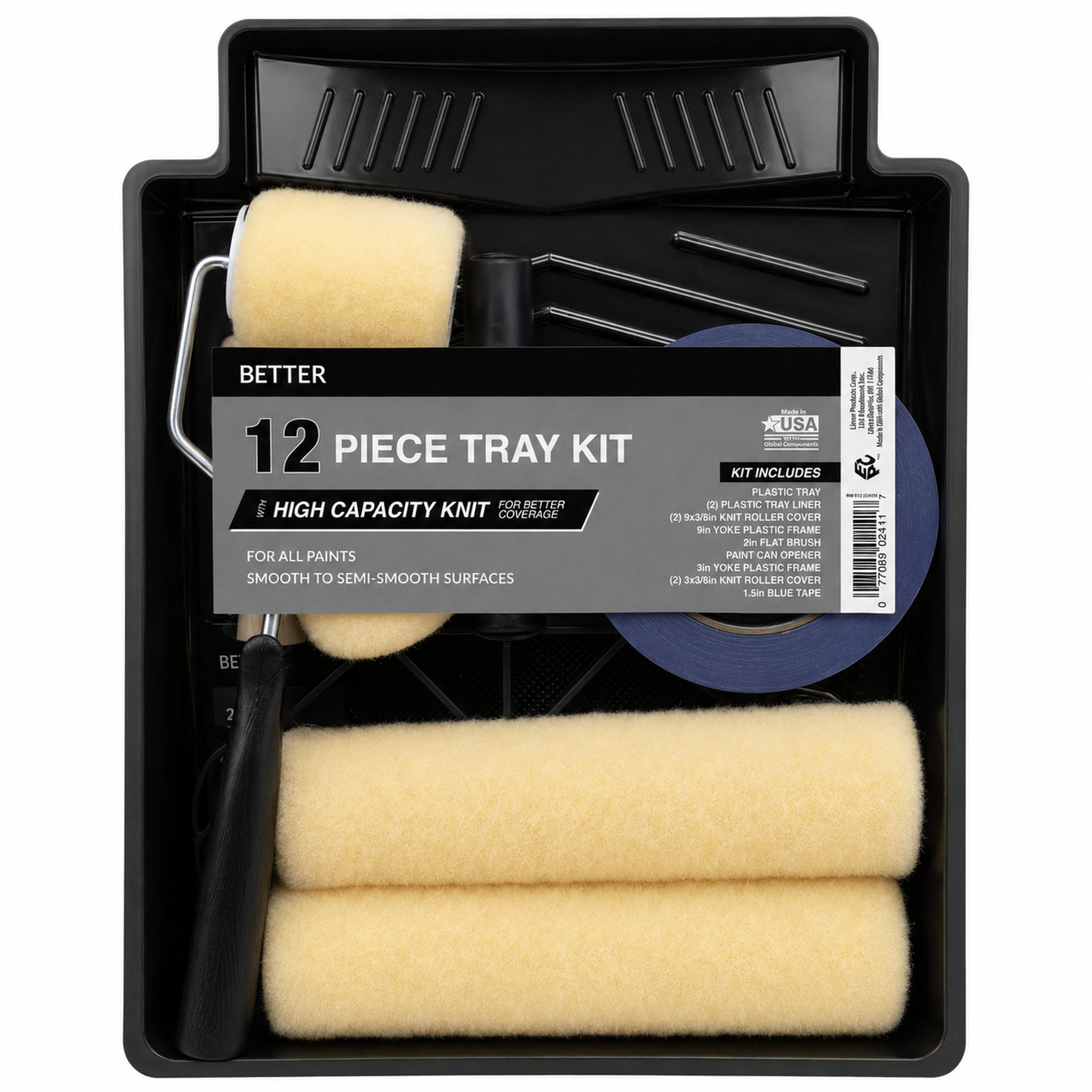 BETTER 12-Piece High Density Knit Paint Tray Kit