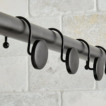 Better Homes & Gardens Matte Black Decorative Button Shower Hooks, Rustproof Metal, 12 Count