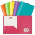 thumbnail image 1 of BETTER THAN BASIC Plastic 2 Pocket School Folders, Assorted Vibrant Fashion Colors, 6/Pack, 1 of 4
