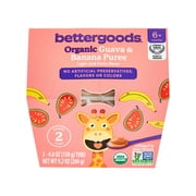 bettergoods Organic Stage 2 Baby Food Guava and Banana Puree, 4.6 oz Tubs, 2 Count