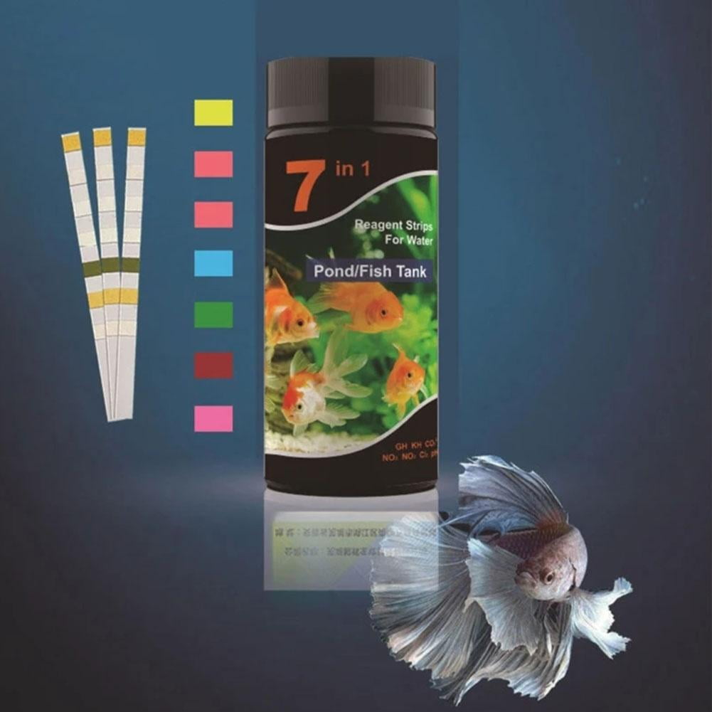 100-Count Aquarium Test Strips - 7-in-1 Freshwater PH Water Test Kit For Fish Tanks