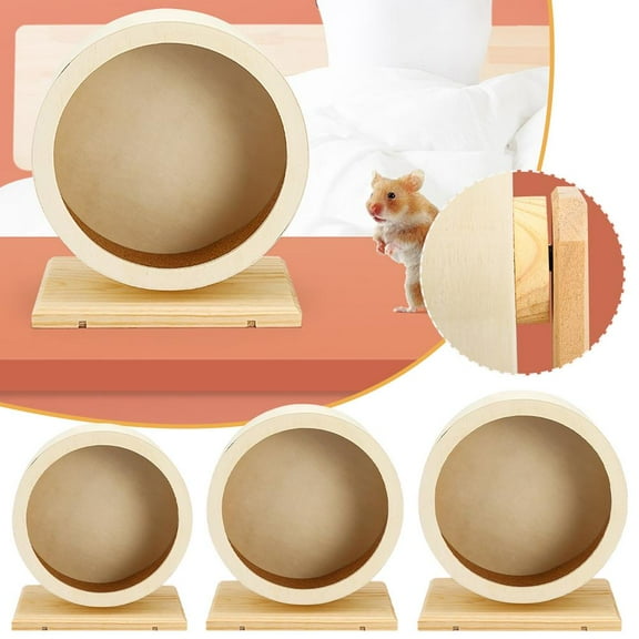 BETTERLIFE 1X Hamster Wooden Silent Wheel Small Animal Exercise Wheel Accessories 2024 L2U2