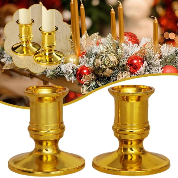 BETTERLIFE A Pair of Candle Lamp Bases, Gold Candle Religious Decoration Wedding V3C7
