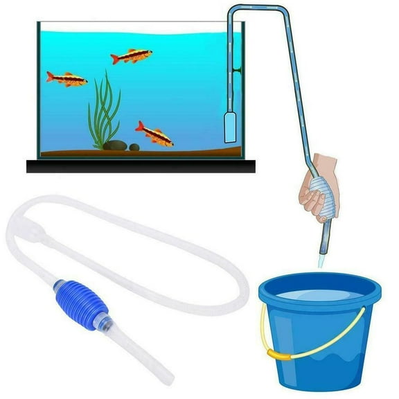 BETTERLIFE Aquarium Fish Tank Gravel Vacuum Cleaning Cleaner Siphon Water New Filter L8D9