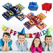 BETTERLIFE Birthday Explosion Gift Box, 5 Layer Snack Explosion Box, Gift Wrap Box, DIY Exploding Surprise Birthday Gift for Birthdays, Wedding, Mothers Day, Anniversaries D9E4