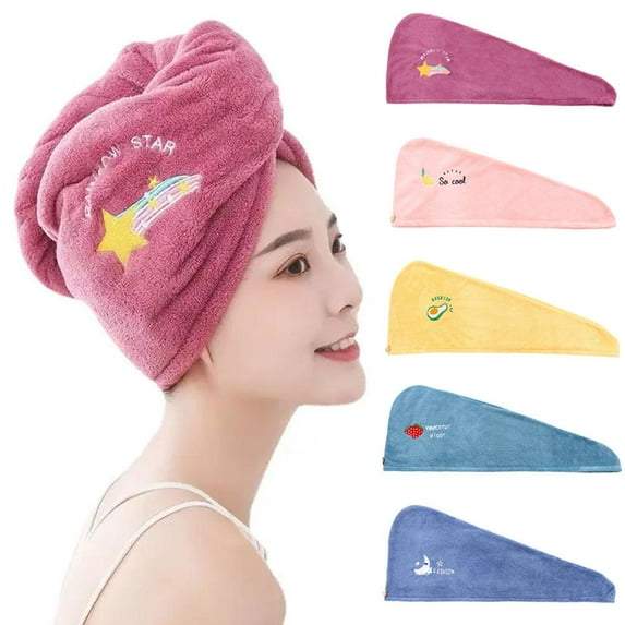 BETTERLIFE Bonnets Shower Cap Coral Velvet Dry Hair Towels Quick drying Hair Cap Wome~ D0C5