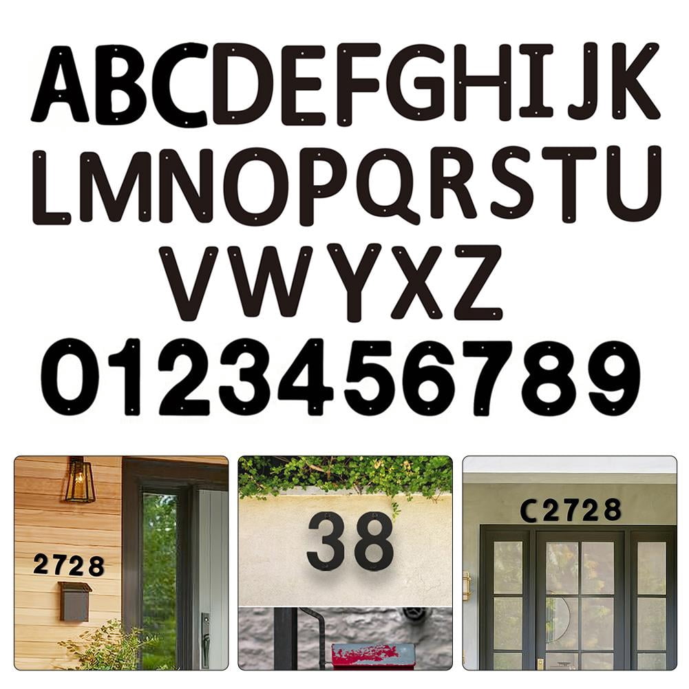 Sign Number Letter BETTERLIFE Cast Wrought Iron Black Antique House Door Alphabet Letters ...