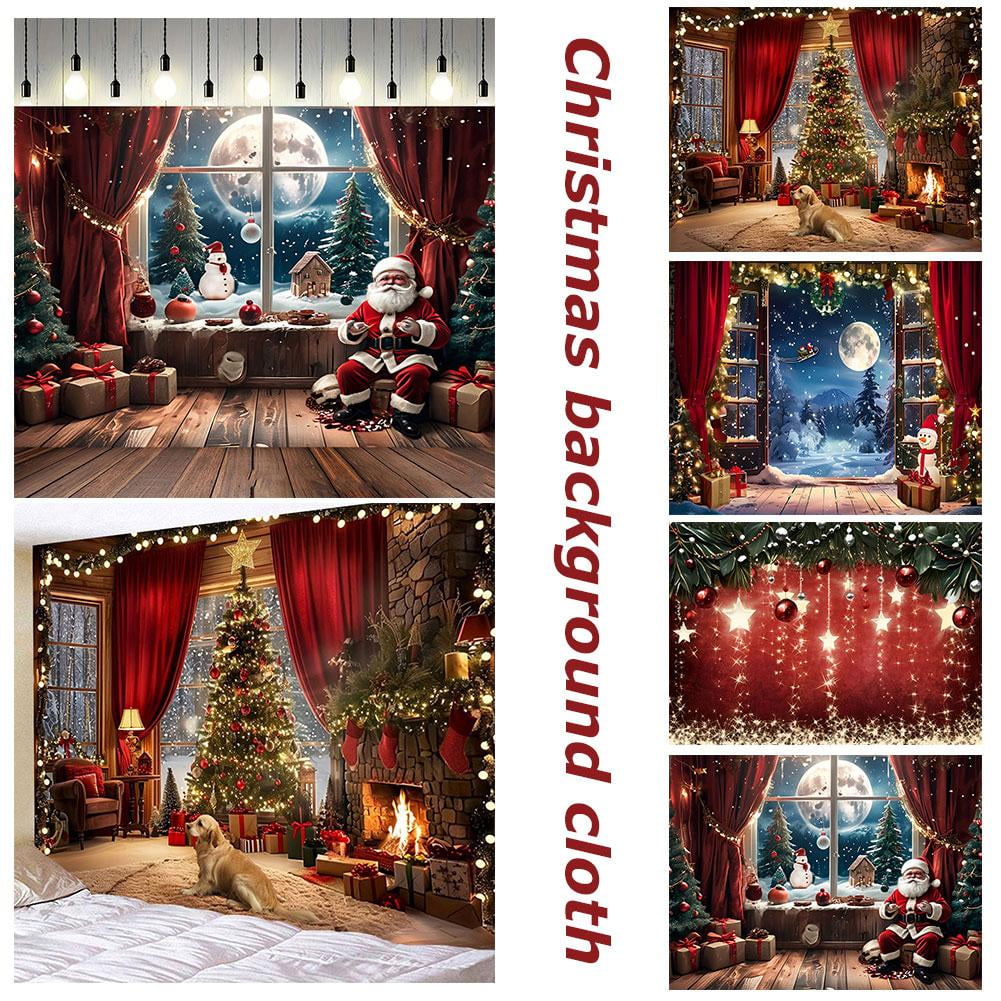 BETTERLIFE Christmas Window Backdrop Winter Snowy Scene Xmas Party