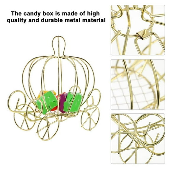 BETTERLIFE Creative Pumpkin Carriage Shape Metal Candy Box Wedding Supplies Decor New I7 P5C1