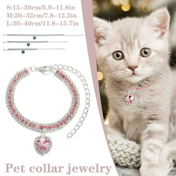 BETTERLIFE Dog Cat Rhinestone Diamante Collar Necklace Puppy Crystal Bling Pet Accessory UK T7U5